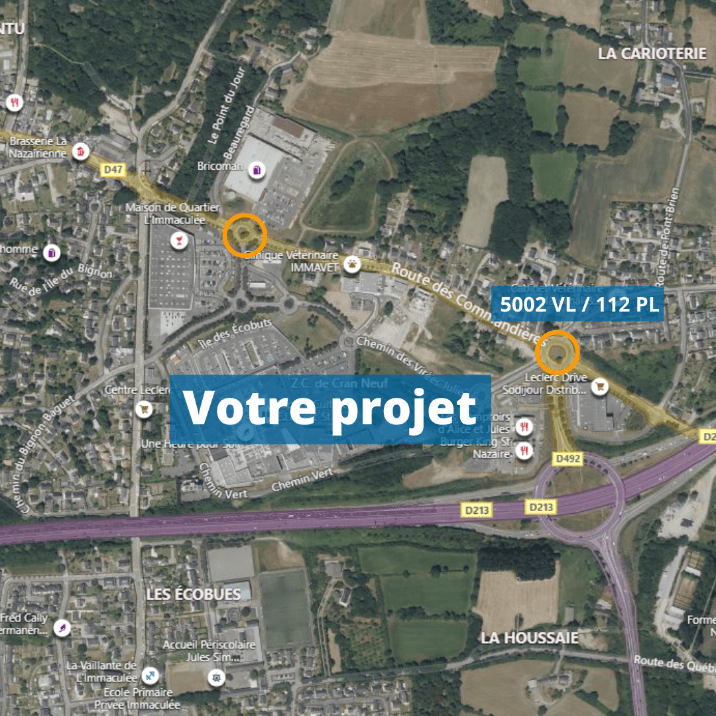 Image satellite pour représenter une vue que nous pouvons proposer dans nos études de trafic lors de la réalisation d'une étude marché.